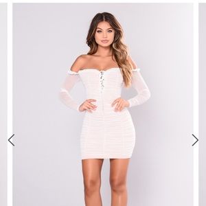 Fashion Nova Mesh White Dress